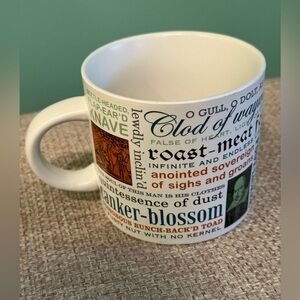 Shakespeare Insults Ceramic Mug - White and Multicolor